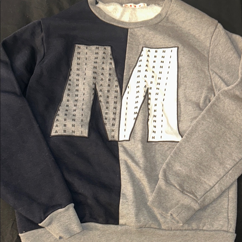 Marni Kids Black and Gray Crewneck